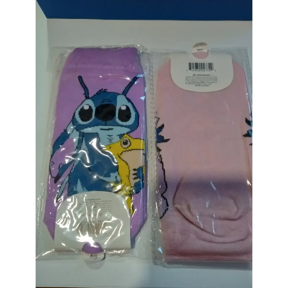 2 pairs of STITCH Low Cut Character Socks Kids Sz M Medium 0422